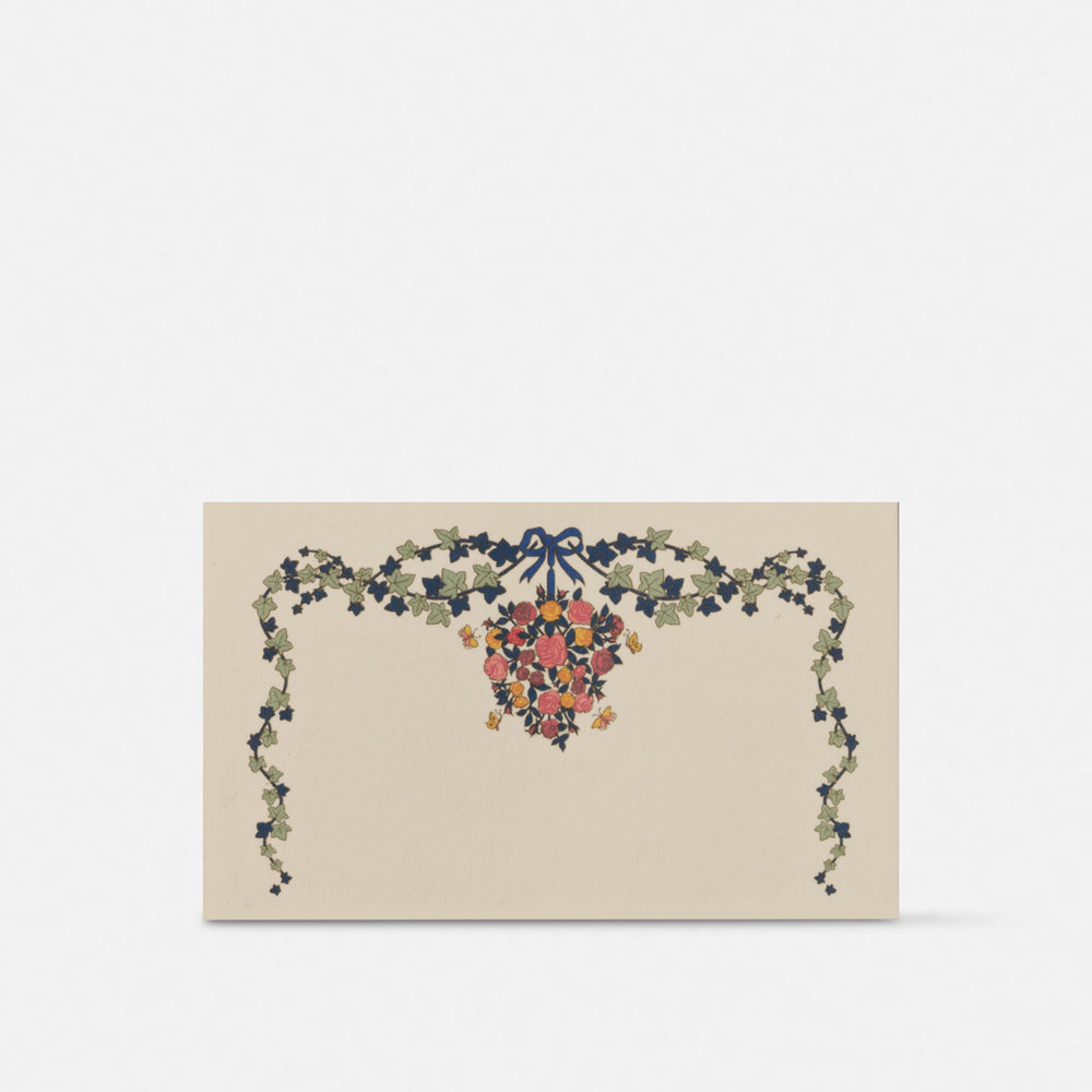 Biglietto doppio piccolo con busta<br>Fiori Edera