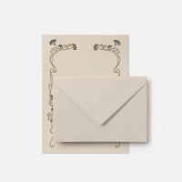 Stationery paper - Blue flower frame