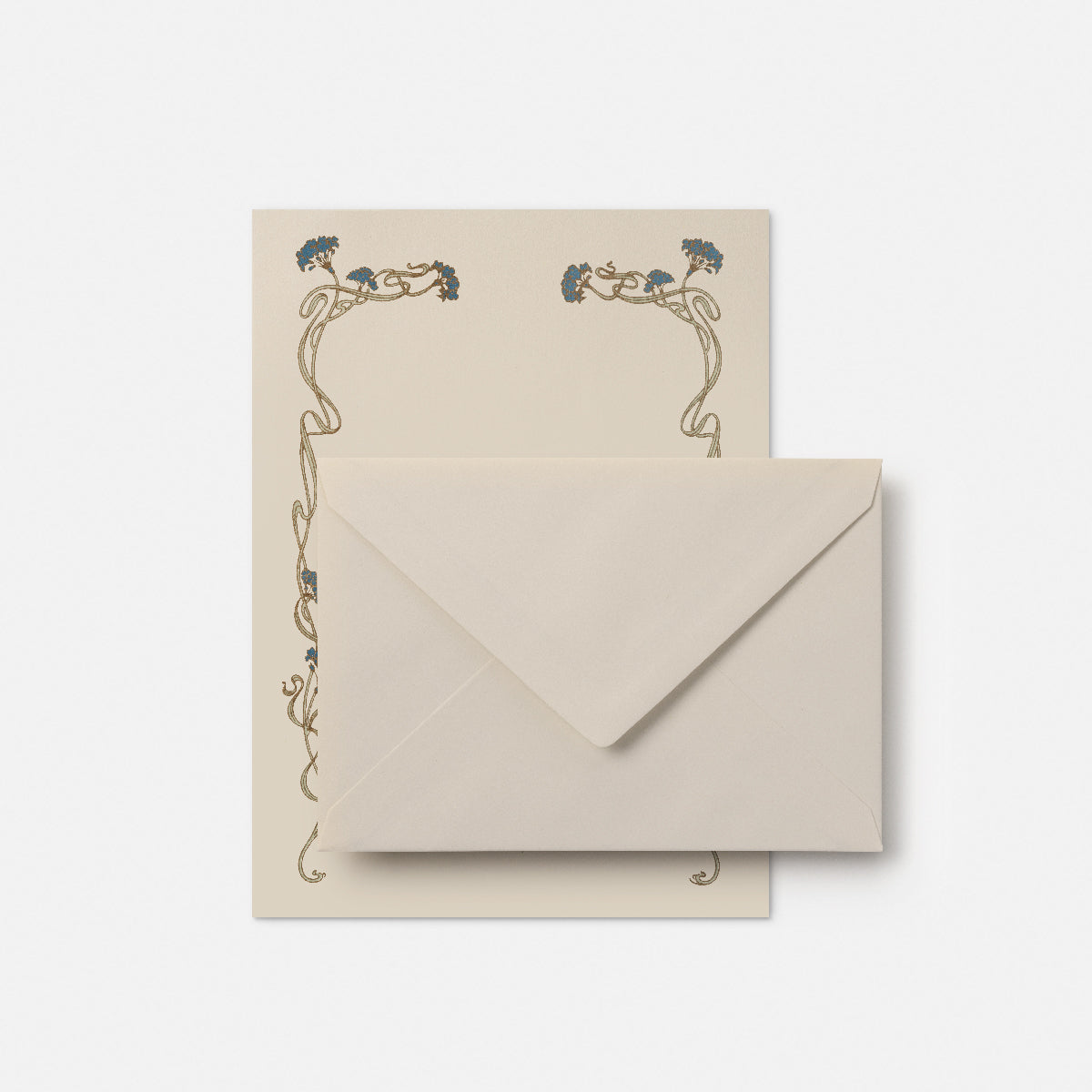 Stationery paper - Blue flower frame