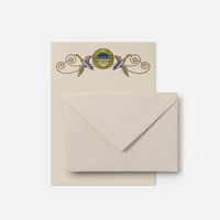 Carta da lettere - Germani con giardino
