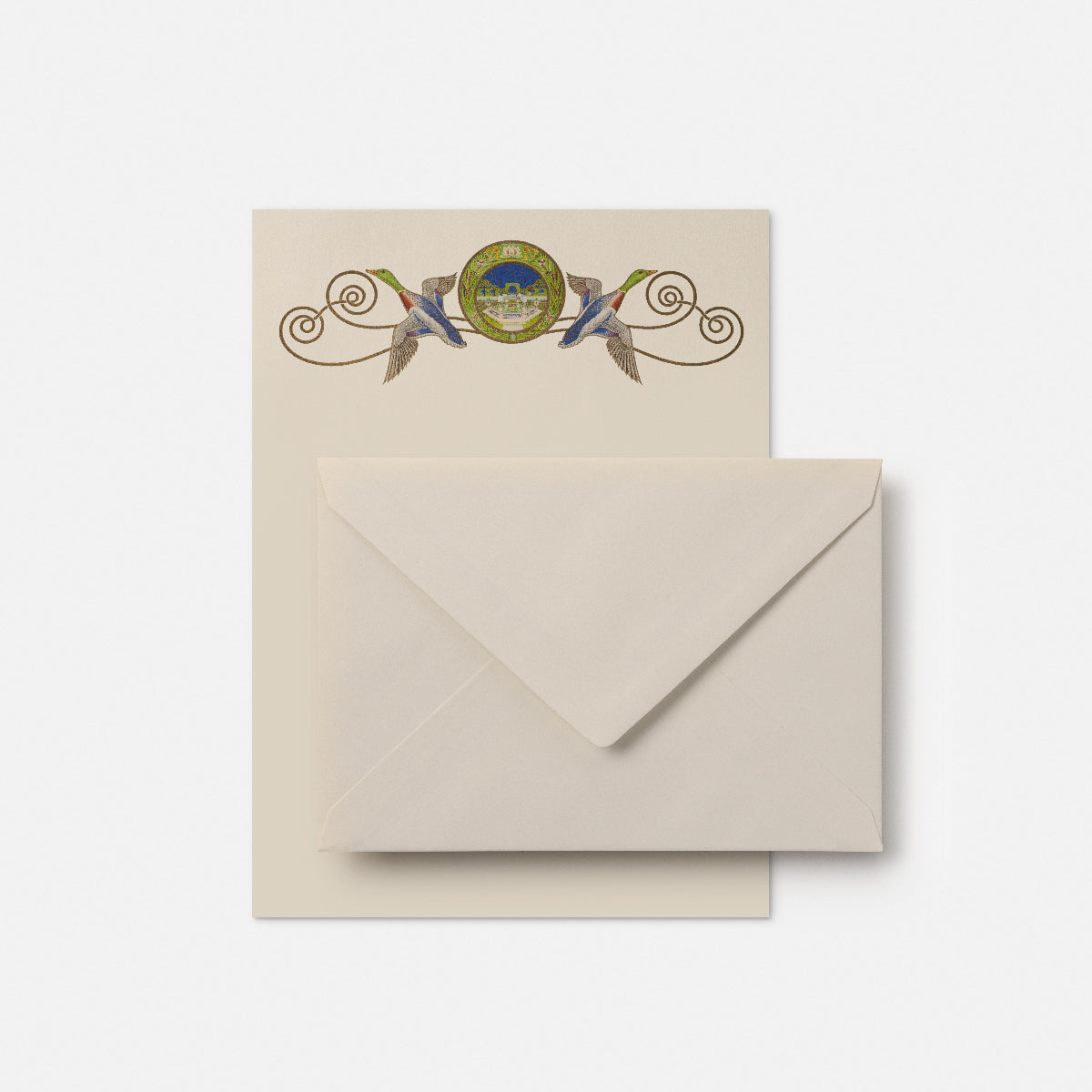 Carta da lettere - Germani con giardino