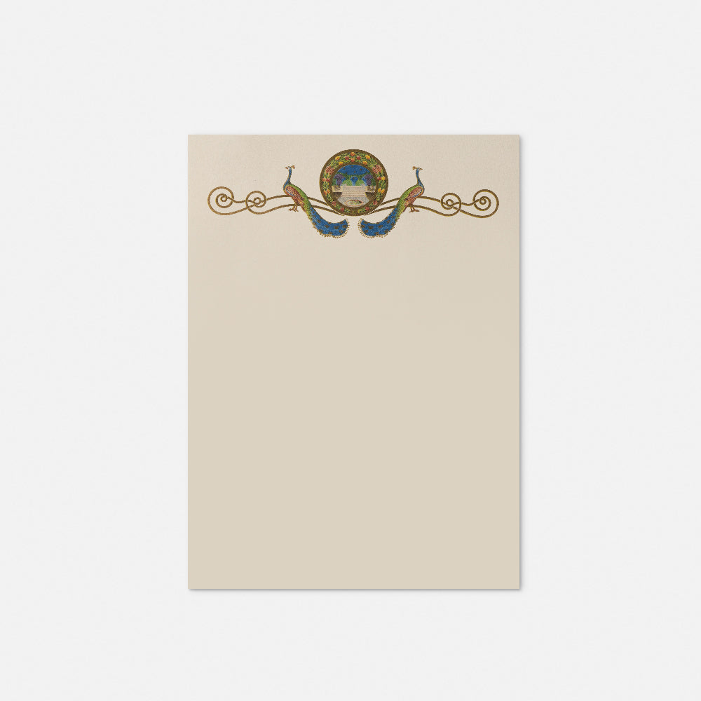 Carta da lettere - Pavoni con giardino