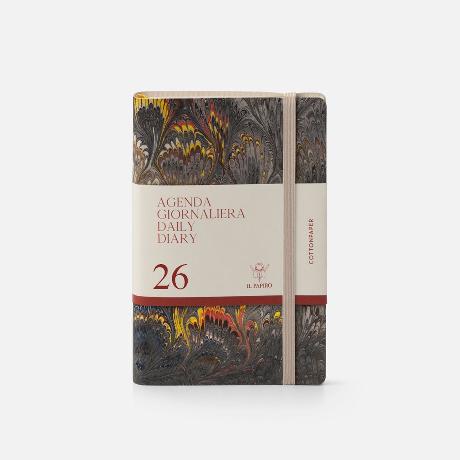 Agenda giornaliera cottonpaper con elastico - Pavoni