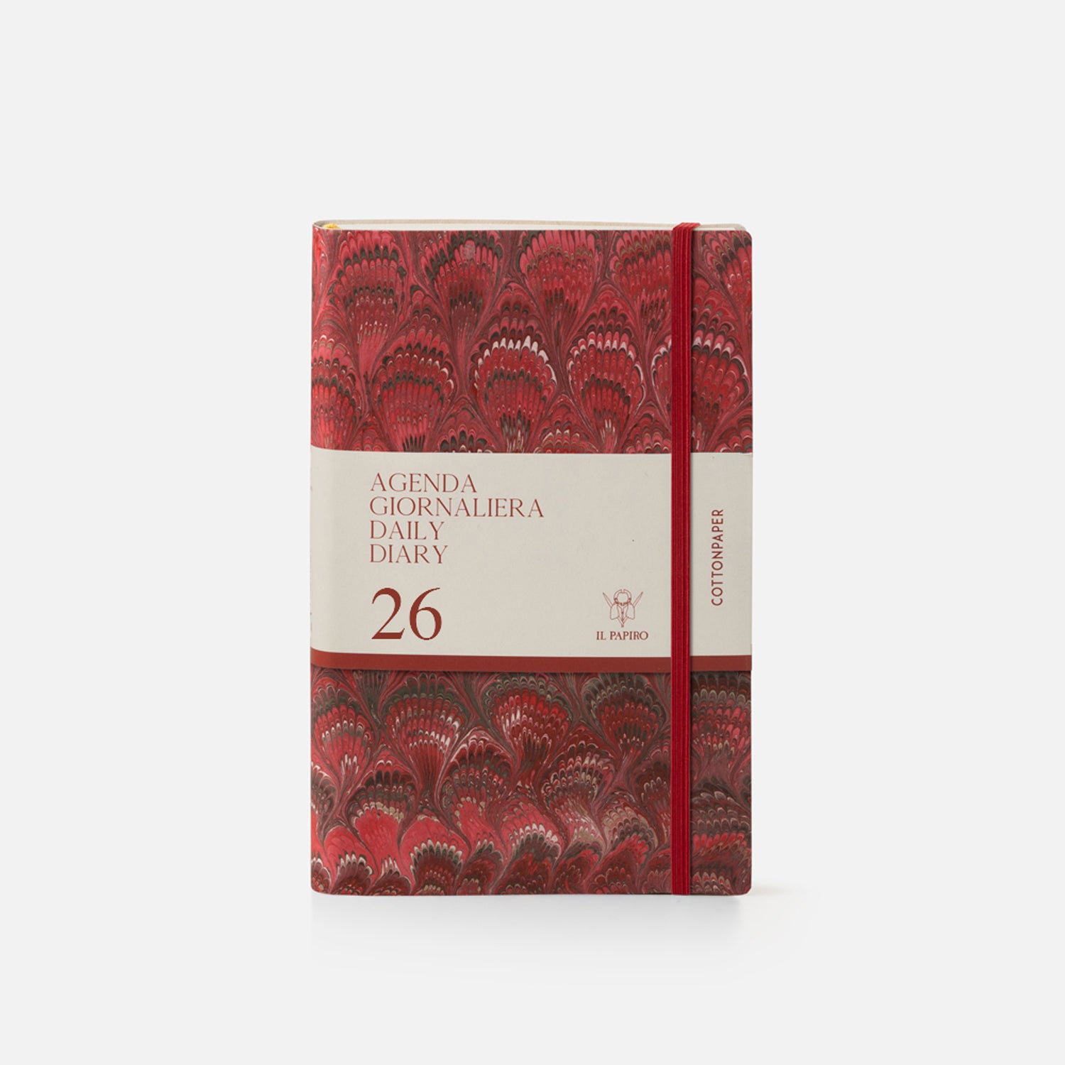 Agenda giornaliera cottonpaper con elastico - Pavoni