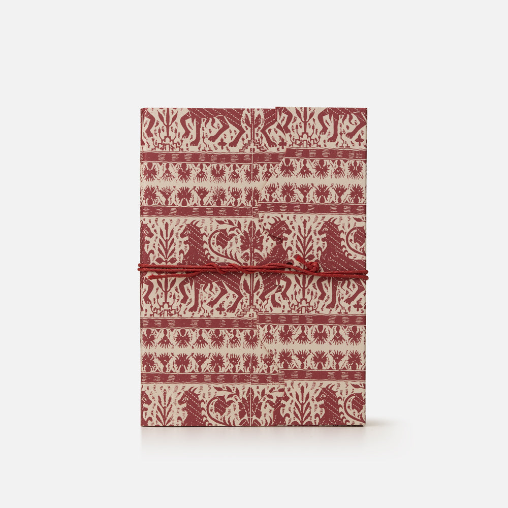 Taccuino con laccio pagine a righe<br>Copertina rigida - Xilografato