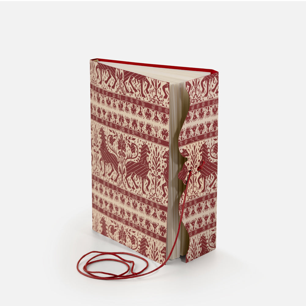 Taccuino con laccio pagine a righe<br>Copertina rigida - Xilografato