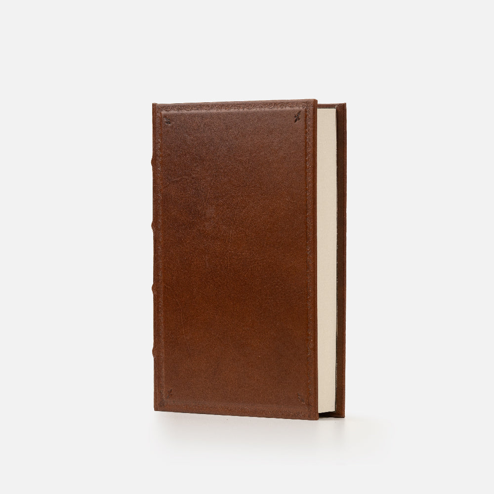 Taccuino pagine bianche<br>Copertina rigida - Pelle Marrone