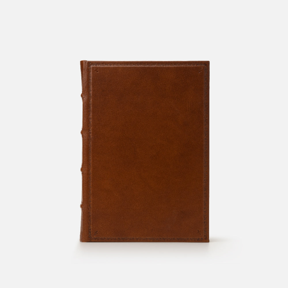 Taccuino pagine bianche<br>Copertina rigida - Pelle Marrone
