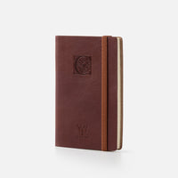 Taccuino pagine bianche con elastico<br>Copertina morbida in pelle - Collezione Iniziali