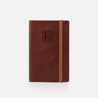Taccuino pagine bianche con elastico<br>Copertina morbida in pelle - Collezione Iniziali