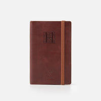 Taccuino pagine bianche con elastico<br>Copertina morbida in pelle - Collezione Iniziali