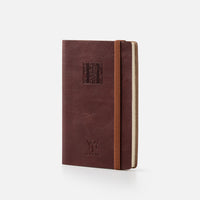 Taccuino pagine bianche con elastico<br>Copertina morbida in pelle - Collezione Iniziali