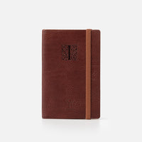 Taccuino pagine bianche con elastico<br>Copertina morbida in pelle - Collezione Iniziali