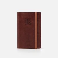 Taccuino pagine bianche con elastico<br>Copertina morbida in pelle - Collezione Iniziali