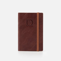 Taccuino pagine bianche con elastico<br>Copertina morbida in pelle - Collezione Iniziali