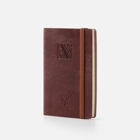 Taccuino pagine bianche con elastico<br>Copertina morbida in pelle - Collezione Iniziali