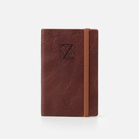 Taccuino pagine bianche con elastico<br>Copertina morbida in pelle - Collezione Iniziali