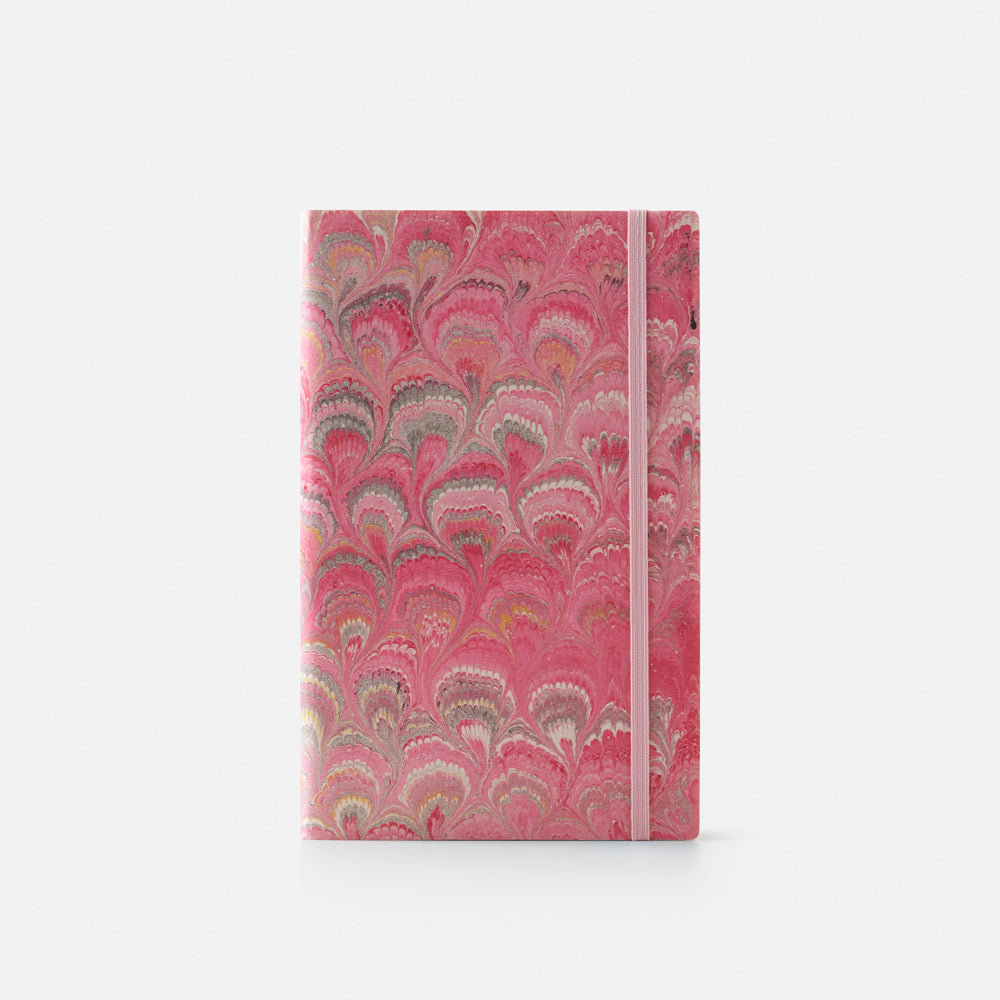 Taccuino pagine bianche con elastico<br>Copertina morbida - Collezione cottonpaper Pavoni