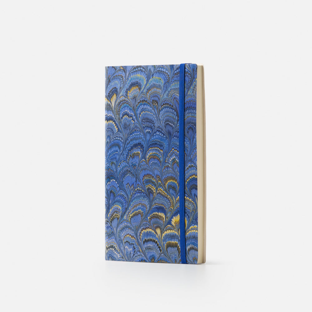 Taccuino pagine bianche con elastico<br>Copertina morbida - Collezione cottonpaper Pavoni