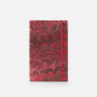 Taccuino pagine bianche con elastico<br>Copertina morbida - Collezione cottonpaper “Pavoni”