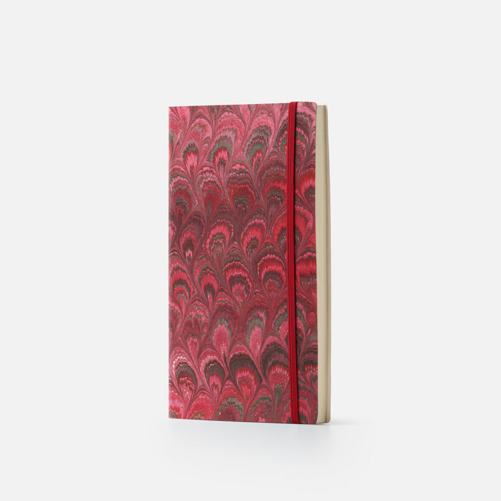 Taccuino pagine bianche con elastico<br>Copertina morbida - Collezione cottonpaper Pavoni