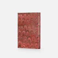 Taccuino pagine bianche e taglio marmorizzato<br>Copertina rigida - Collezione “Pavoni”