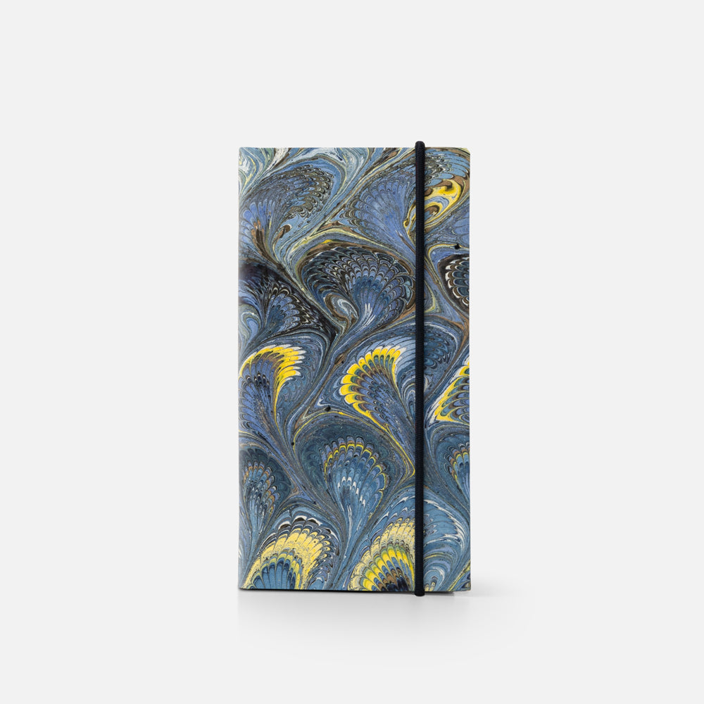Taccuino pagine a righe con elastico<br>Copertina rigida - Collezione Pavoni