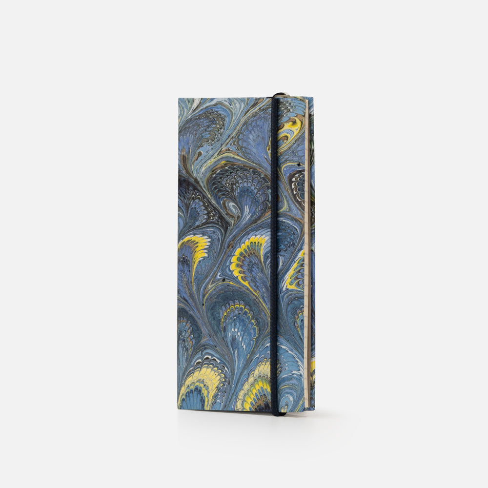 Taccuino pagine a righe con elastico<br>Copertina rigida - Collezione Pavoni