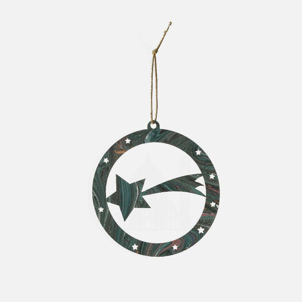 Pallina di Natale - Stella cometa<br>Collezione Marmi