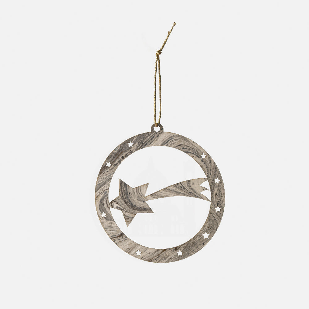 Pallina di Natale - Stella cometa<br>Collezione Marmi