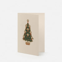 Biglietto doppio con busta<br>Albero di Natale con candele