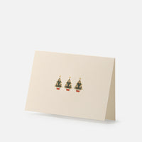 Biglietto doppio con busta<br>Alberelli di Natale con candele