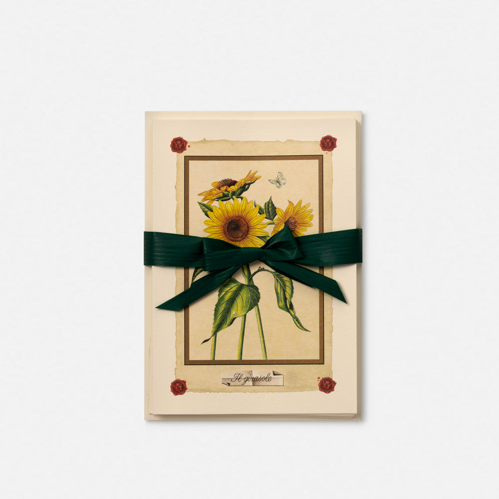 Biglietto doppio/Partecipazione con busta<br>Girasoli