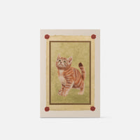 Biglietto doppio large con busta<br>Gatto rosso e busta