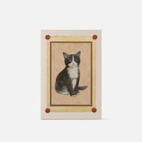 Biglietto doppio large con busta<br>Gatto bianco e nero