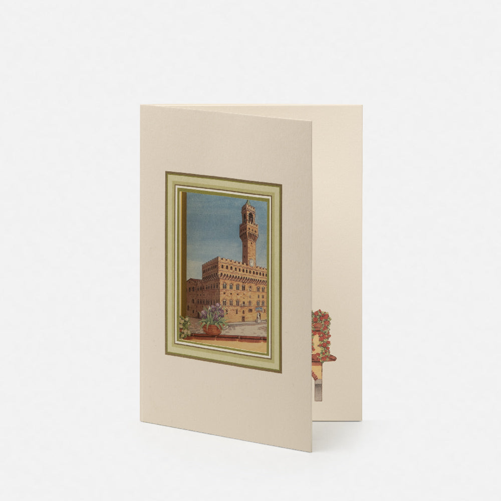 Biglietto doppio Partecipazione con busta<br>"Veduta Palazzo Vecchio"