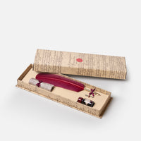 Set scrittura<br>Penna in piuma con pennino e inchiostro