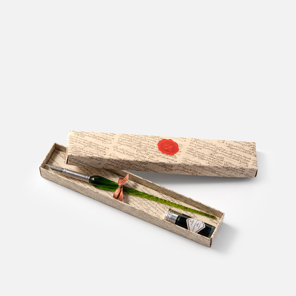 Writing set - Box with silver nib and ink