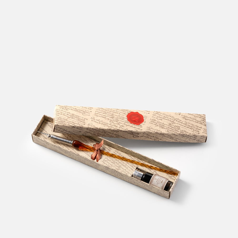 Writing set - Box with silver nib and ink