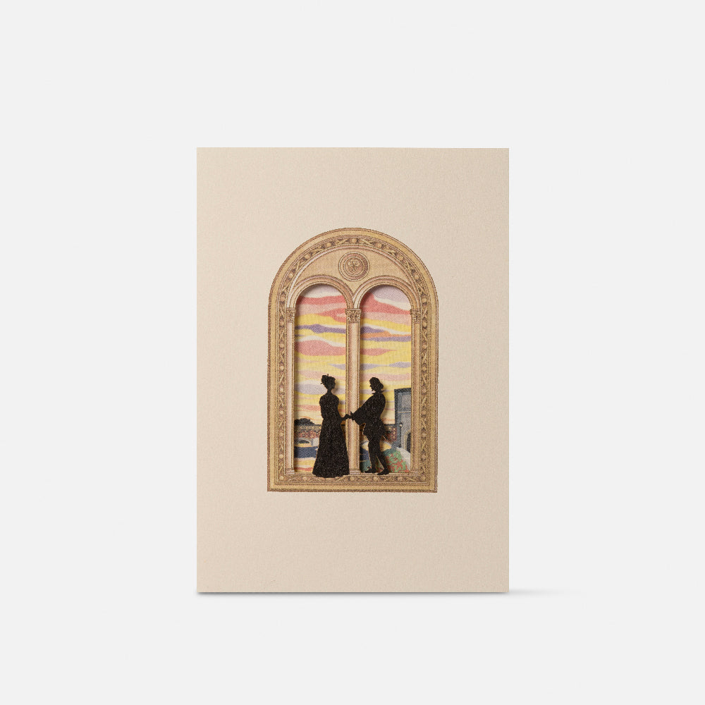 Biglietto doppio/Partecipazione con busta<br>Silhouette Ponte Vecchio