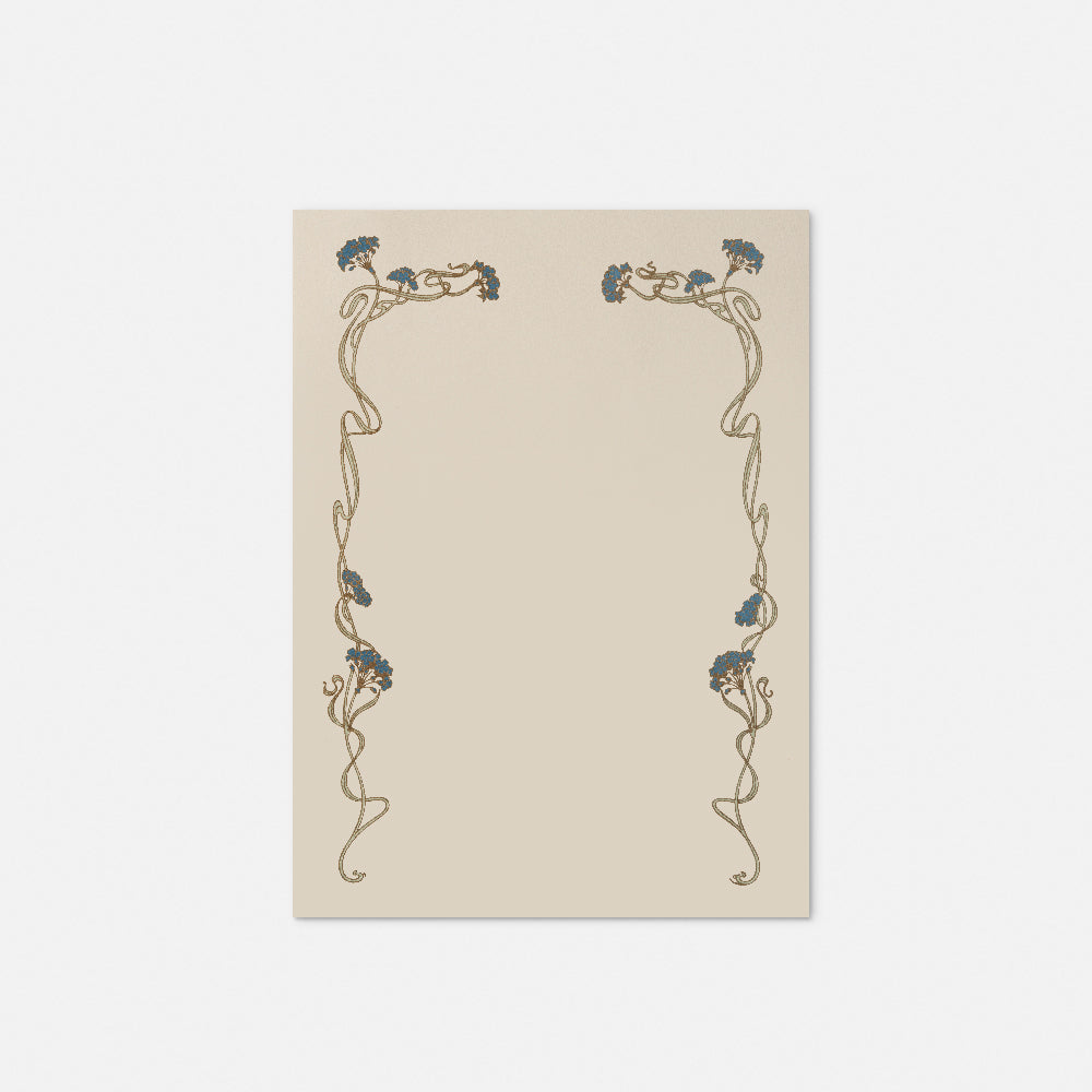 Stationery paper - Blue flower frame