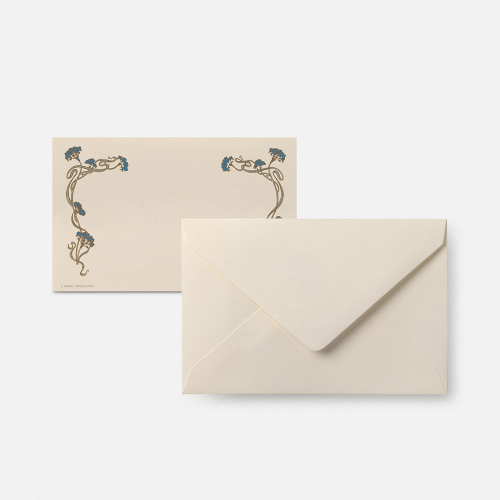 Biglietto singolo/Invito con busta<br>Cornice Blu