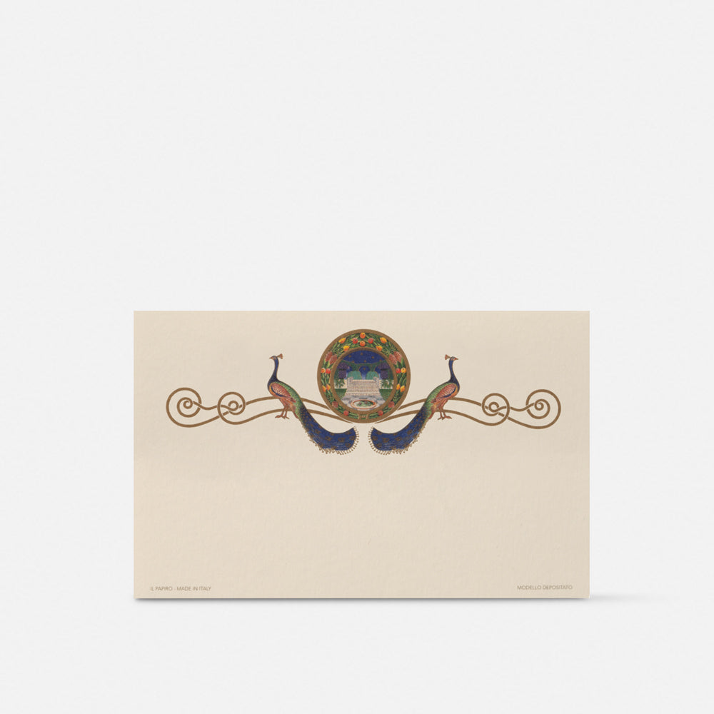Single card/Invitation - Peacocks with garden