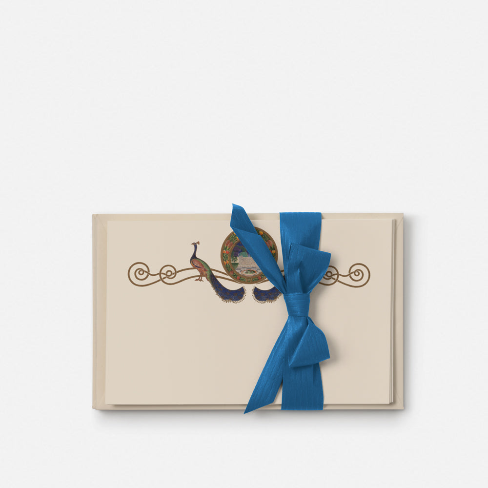 Single card/Invitation - Peacocks with garden