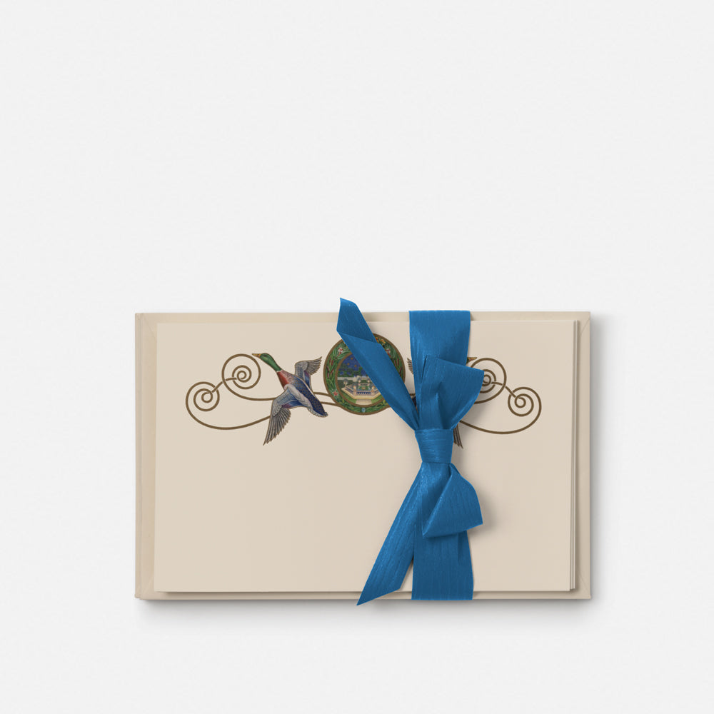Biglietto singolo/Invito con busta<br>Germani con giardino