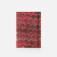 Taccuino pagine a righe con elastico<br>Copertina rigida - Collezione Pavoni