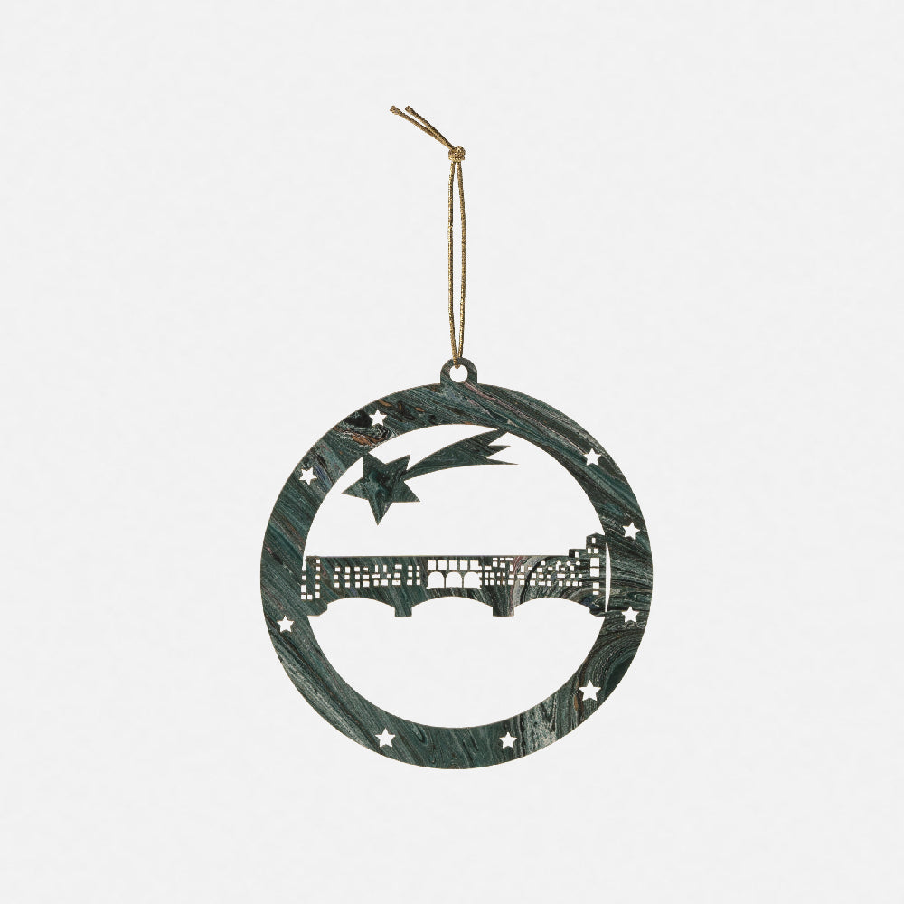 Pallina di Natale - Ponte Vecchio Firenze<br>Collezione Marmi