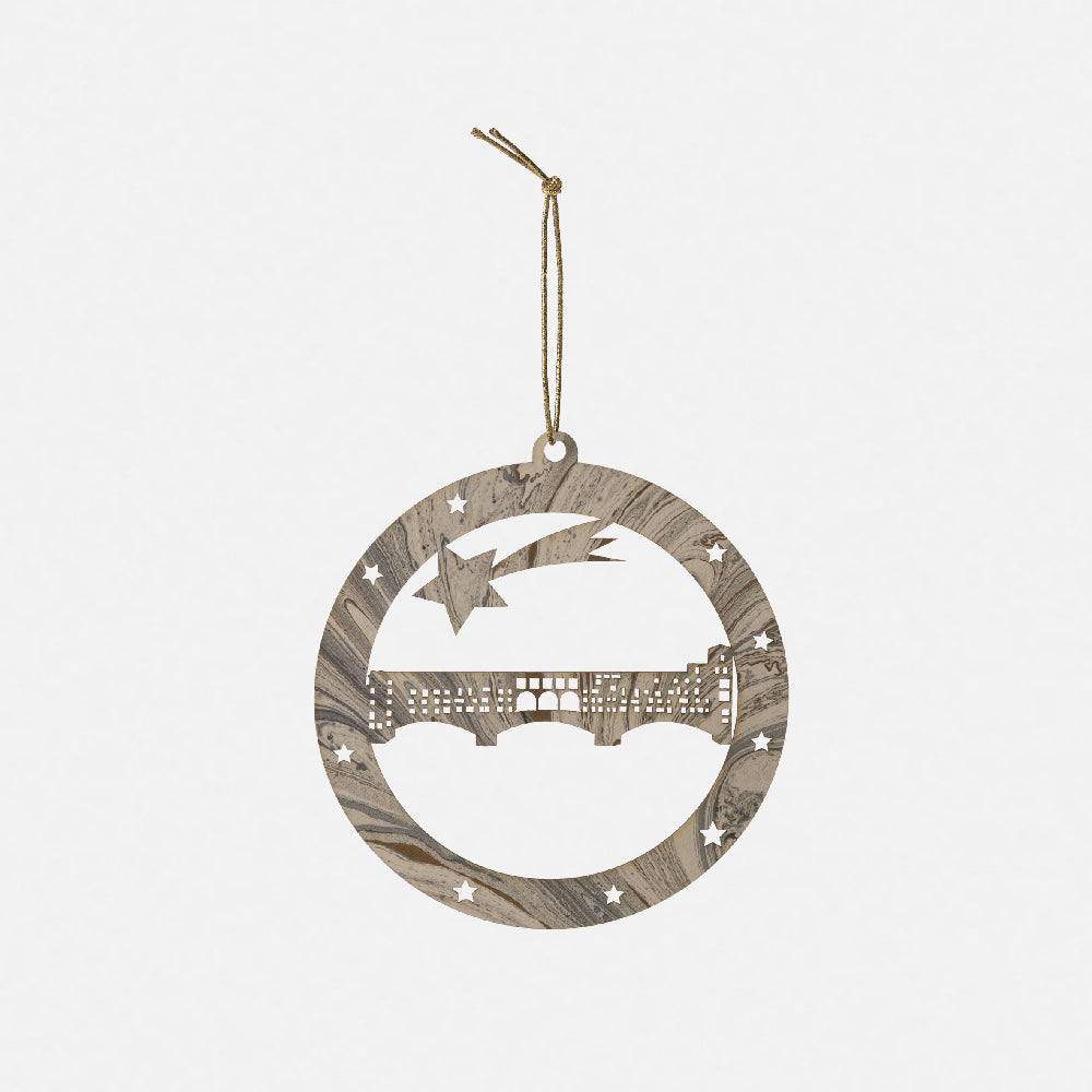 Pallina di Natale - Ponte Vecchio Firenze<br>Collezione Marmi