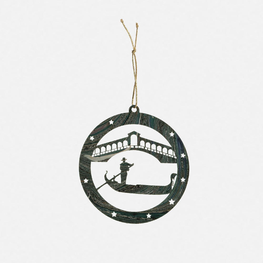 Pallina di Natale - Ponte di Rialto Venezia<br>Collezione Marmi