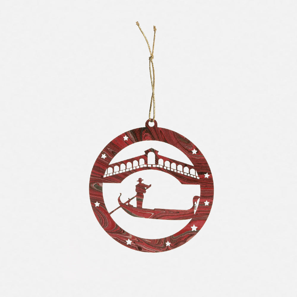 Pallina di Natale - Ponte di Rialto Venezia<br>Collezione Marmi